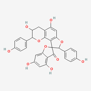 3',4,5',6-Tetrahydroxy-2',8'-bis(4-hydroxyphenyl)spiro[1-benzofuran-2,9'-2,3,4,8-tetrahydrofuro[2,3-h]chromene]-3-one