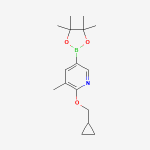 molecular formula C16H24BNO3 B12097406 2-Cyclopropylmethoxy-3-methyl-5-(4,4,5,5-tetramethyl-[1,3,2]dioxaborolan-2-yl)-pyridine 