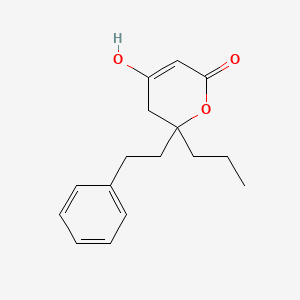 molecular formula C16H20O3 B12097419 (6R)-4-Hydroxy-6-phenethyl-6-propyl-5,6-dihydro-2H-pyran-2-one CAS No. 221129-55-1