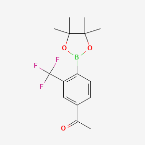 molecular formula C15H18BF3O3 B12097478 1-[4-(4,4,5,5-Tetramethyl-1,3,2-dioxaborolan-2-yl)-3-(trifluoromethyl)phenyl]ethanone CAS No. 866141-77-7