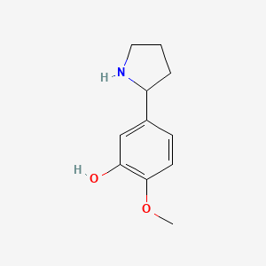 molecular formula C11H15NO2 B12097579 2-Methoxy-5-(pyrrolidin-2-yl)phenol 