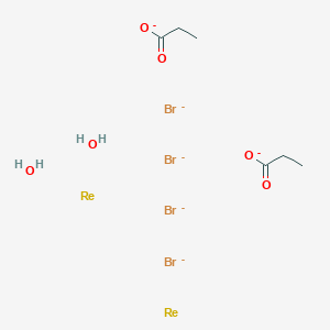molecular formula C6H14Br4O6Re2-6 B1209760 Bis(mu-propionato)diaquatetrabromodirhenium (III) CAS No. 88031-66-7