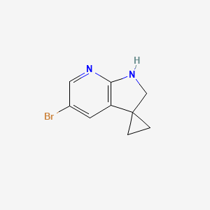 molecular formula C9H9BrN2 B12097602 5-Bromospiro[1,2-dihydropyrrolo[2,3-b]pyridine-3,1'-cyclopropane] 