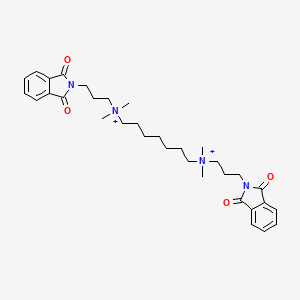 molecular formula C33H46N4O4+2 B1209765 庚烷-1,7-双(二甲基-3'-邻苯二甲酰亚胺丙基铵) CAS No. 22664-47-7