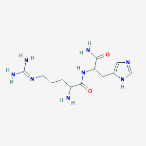 molecular formula C12H22N8O2 B12097656 2-amino-N-[1-amino-3-(1H-imidazol-5-yl)-1-oxopropan-2-yl]-5-(diaminomethylideneamino)pentanamide 