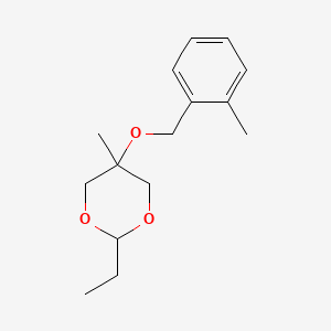 molecular formula C15H22O3 B1209779 cis-2-Ethyl-5-methyl-5-(2-methylbenzyloxy)-1,3-dioxane CAS No. 41129-10-6