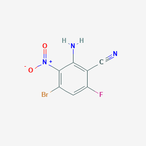 molecular formula C7H3BrFN3O2 B12097793 2-Amino-4-bromo-6-fluoro-3-nitro-benzonitrile 