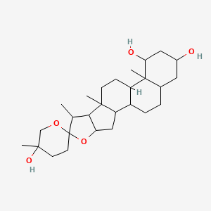 molecular formula C27H44O5 B12097799 (25R)-5beta-Spirostane-1beta,3beta,25-triol 