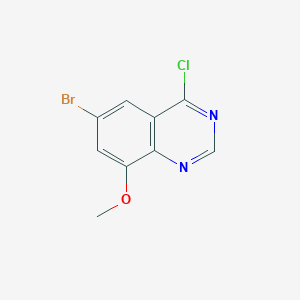 molecular formula C9H6BrClN2O B12097853 6-Bromo-4-chloro-8-methoxyquinazoline 