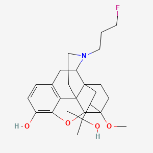 molecular formula C25H34FNO4 B1209786 3-(3-Fluoropropyl)-6-(2-hydroxypropan-2-yl)-7-methoxy-1,2,3,4,5,6,7,7a-octahydro-4a,7-ethano-4,12-methano[1]benzofuro[3,2-e]isoquinolin-9-ol 