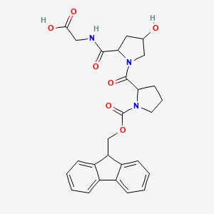 molecular formula C27H29N3O7 B12097903 N-Fmoc-L-prolyl-[(4R)-4-hydroxy-L-prolyl]-glycine 