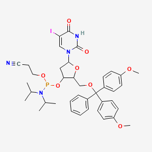 3-[[2-[[bis(4-methoxyphenyl)-phenylmethoxy]methyl]-5-(5-iodo-2,4-dioxopyrimidin-1-yl)oxolan-3-yl]oxy-[di(propan-2-yl)amino]phosphanyl]oxypropanenitrile