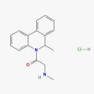 molecular formula C17H19ClN2O B1209796 5,6-Dihydro-6-methyl-5-((methylamino)acetyl)phenanthridine CAS No. 26244-92-8