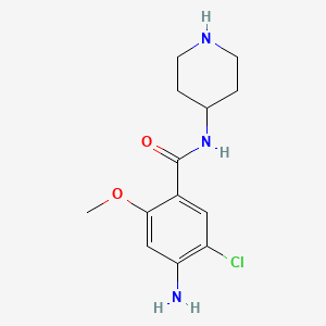 molecular formula C13H18ClN3O2 B1209805 4-Amino-5-chloro-2-methoxy-N-piperidin-4-YL-benzamide CAS No. 57645-49-5