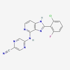 5-((2-(2-Chloro-6-fluorophenyl)-3H-imidazo[4,5-c]pyridin-4-yl)amino)pyrazine-2-carbonitrile