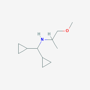 molecular formula C11H21NO B12098093 (Dicyclopropylmethyl)(1-methoxypropan-2-yl)amine 