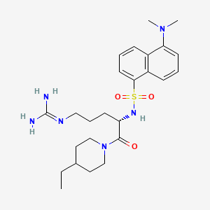 molecular formula C25H38N6O3S B1209812 1-(N(sup alpha)-Dansyl-L-arginyl)-4-ethylpiperidine CAS No. 55381-72-1