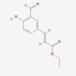 molecular formula C12H12O4 B12098198 Ethyl (E)-3-(3-formyl-4-hydroxy-phenyl)prop-2-enoate 