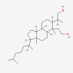 molecular formula C28H52O2 B1209820 2-[6-(2-hydroxyethyl)-3a,6-dimethyl-3-(6-methylheptan-2-yl)-2,3,4,5,5a,7,8,9,9a,9b-decahydro-1H-cyclopenta[a]naphthalen-7-yl]propan-1-ol CAS No. 95237-33-5