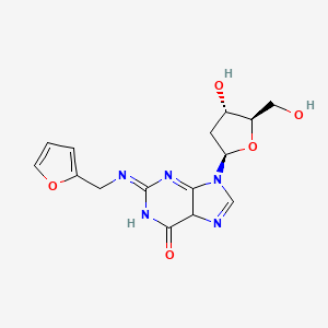 molecular formula C15H17N5O5 B12098203 N2-(2-Furanylmethyl)-2'-deoxyadenosine, DNA adduct 