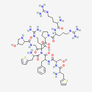 molecular formula C56H83N19O13S2 B12098303 (D-Arg0,hyp3,beta-(2-thienyl)-ala5,8,D-phe7)-bradykinin 