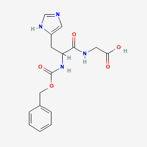 molecular formula C16H18N4O5 B12098314 2-[[3-(1H-imidazol-5-yl)-2-(phenylmethoxycarbonylamino)propanoyl]amino]acetic acid 