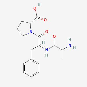 molecular formula C17H23N3O4 B12098321 1-[2-(2-Aminopropanoylamino)-3-phenylpropanoyl]pyrrolidine-2-carboxylic acid 