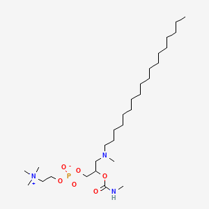 molecular formula C29H62N3O6P B1209839 [2-(Methylcarbamoyloxy)-3-[methyl(octadecyl)amino]propyl] 2-(trimethylazaniumyl)ethyl phosphate CAS No. 136533-78-3