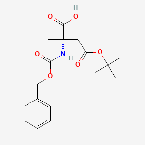 molecular formula C17H23NO6 B12098435 (S)-2-(((Benzyloxy)carbonyl)amino)-4-(tert-butoxy)-2-methyl-4-oxobutanoic acid 