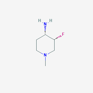 molecular formula C6H13FN2 B12098561 (3R,4S)-3-fluoro-1-methylpiperidin-4-amine 