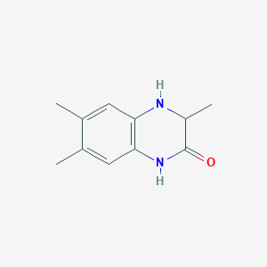 molecular formula C11H14N2O B12098606 3,4-dihydro-3,6,7-trimethyl-1H-quinoxalin-2-one 