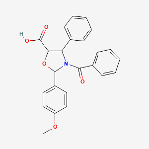 molecular formula C24H21NO5 B12098609 3-Benzoyl-2-(4-methoxyphenyl)-4-phenyl-1,3-oxazolidine-5-carboxylic acid 