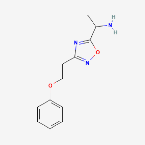 molecular formula C12H15N3O2 B12098634 1-[3-(2-Phenoxyethyl)-1,2,4-oxadiazol-5-yl]ethan-1-amine 