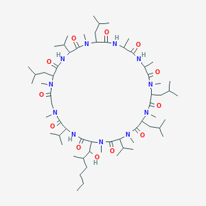 33-(1-Hydroxy-2-methylhexyl)-1,4,7,10,12,15,19,25,28-nonamethyl-6,9,18,24-tetrakis(2-methylpropyl)-3,21,30-tri(propan-2-yl)-1,4,7,10,13,16,19,22,25,28,31-undecazacyclotritriacontane-2,5,8,11,14,17,20,23,26,29,32-undecone