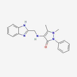 molecular formula C19H19N5O B1209870 4-(1H-苯并咪唑-2-基甲基氨基)-1,5-二甲基-2-苯基-3-吡唑啉酮 