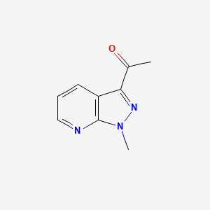 molecular formula C9H9N3O B12098733 Ethanone, 1-(1-methyl-1H-pyrazolo[3,4-b]pyridin-3-yl)- CAS No. 1638593-63-1