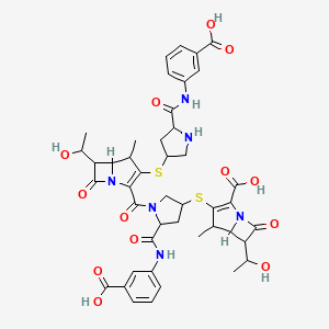 (4R,5S,6S)-3-[[(3S,5S)-5-[[(3-Carboxyphenyl)amino]carbonyl]-1-[[(4R,5S,6S)-3-[[(3S,5S)-5-[[(3-carboxyphenyl)amino]carbonyl]-3-pyrrolidinyl]thio]-6-[(1R)-1-hydroxyethyl]-4-methyl-7-oxo-1-azabicyclo[3.2.0]hept-2-en-2-yl]carbonyl]-3-pyrrolidinyl]thio]-6-[(1R)-1-hydroxyethyl]-4-methyl-7-oxo-1-azabicyclo[3.2.0]hept-2-ene-2-carboxylic Acid