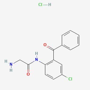 molecular formula C15H14Cl2N2O2 B12098846 2-Amino-N-(2-benzoyl-4-chlorophenyl)acetamide hydrochloride 