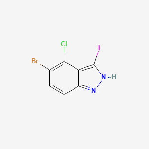 molecular formula C7H3BrClIN2 B12099074 5-Bromo-4-chloro-3-iodo-1H-indazole 