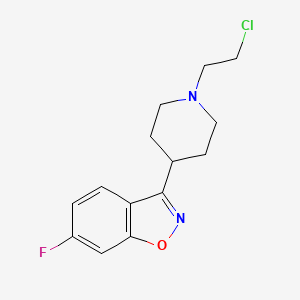 molecular formula C14H16ClFN2O B12099085 3-(1-(2-Chloroethyl)piperidin-4-yl)-6-fluorobenzo[d]isoxazole 