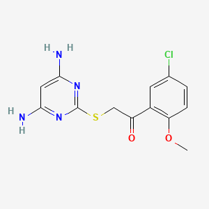molecular formula C13H13ClN4O2S B1209917 1-(5-Chloro-2-methoxyphenyl)-2-[(4,6-diamino-2-pyrimidinyl)thio]ethanone 