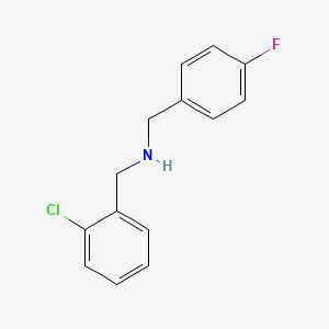 molecular formula C14H13ClFN B1209926 N-[(2-chlorophenyl)methyl]-1-(4-fluorophenyl)methanamine 