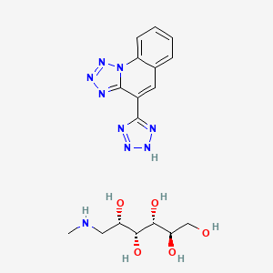 molecular formula C17H23N9O5 B1209929 Tetrazolast meglumine anhydrous CAS No. 95190-13-9