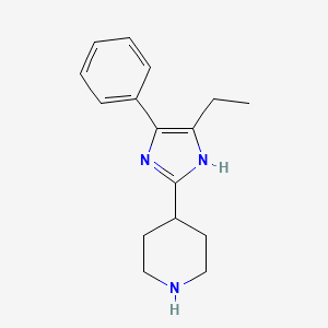 molecular formula C16H21N3 B12099435 4-(4-ethyl-5-phenyl-1H-imidazol-2-yl)piperidine 