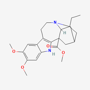 molecular formula C23H30N2O4 B1209951 17-乙基-6,7-二甲氧基-3,13-二氮杂五环[13.3.1.02,10.04,9.013,18]十九烷-2(10),4,6,8-四烯-1-羧酸甲酯 