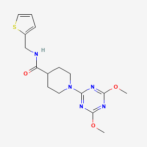 molecular formula C16H21N5O3S B1209958 1-(4,6-dimethoxy-1,3,5-triazin-2-yl)-N-(thiophen-2-ylmethyl)-4-piperidinecarboxamide 