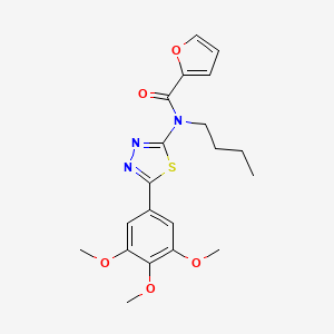 molecular formula C20H23N3O5S B1209963 N-butyl-N-[5-(3,4,5-trimethoxyphenyl)-1,3,4-thiadiazol-2-yl]-2-furancarboxamide 