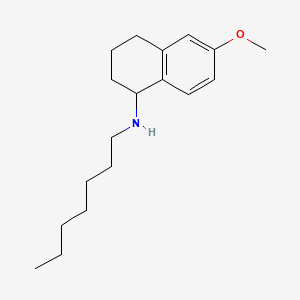 molecular formula C18H29NO B12099634 N-Heptyl-1,2,3,4-tetrahydro-6-methoxy-1-naphthalenamine CAS No. 52373-12-3