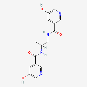 molecular formula C15H16N4O4 B1209964 5-羟基-N-[2-[[(5-羟基-3-吡啶基)-氧代甲基]氨基]丙基]-3-吡啶甲酰胺 