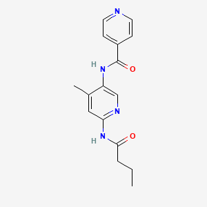 molecular formula C16H18N4O2 B1209966 N-[4-methyl-6-(1-oxobutylamino)-3-pyridinyl]-4-pyridinecarboxamide 